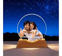 Personnalisé Neige Boule à Neige avec Photos Texte Cadre Photo Boule de Cristal de Noël pour Hommes Femmes Noël Cadeaux (Photos Personnalisées 1)