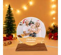Personnalisé Neige Boule à Neige avec Photos Texte Cadre Photo Boule de Cristal de Noël pour Hommes Femmes Noël Cadeaux (Photos Personnalisées 2)