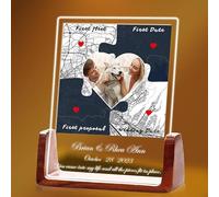 Personnalisé notre plaque de premier rendez-vous, là où tout a commencé, cadeau de plaque de carte personnalisée pour elle, cadeau de couple de plaque acrylique (4 tailles: 15-25 cm)