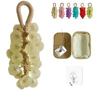 Personnalisé Original Fait À La Main De Savon De Raisin En Cristal Savon Nettoyant Doux, Savons De Raisin Sur Une Corde, Barres De Savons Décoratifs D'huile Essentielle Hydratante (vert)