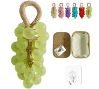 Personnalisé Original Fait À La Main De Savon De Raisin En Cristal Savon Nettoyant Doux, Savons De Raisin Sur Une Corde, Barres De Savons Décoratifs D'huile Essentielle Hydratante (Vert clair)