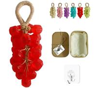 Personnalisé Original Fait À La Main De Savon De Raisin En Cristal Savon Nettoyant Doux, Savons De Raisin Sur Une Corde, Barres De Savons Décoratifs D'huile Essentielle Hydratante (rouge)