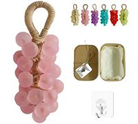 Personnalisé Original Fait À La Main De Savon De Raisin En Cristal Savon Nettoyant Doux, Savons De Raisin Sur Une Corde, Barres De Savons Décoratifs D'huile Essentielle Hydratante (rose pêche)