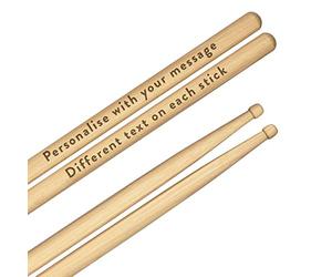 Personnalisé Personnalisé Gravé Tambour Bâtons 5A Luxe QualitéÉrable Bois N'Importe Quel Message Texte en Bois Pointe