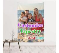 Personnalisé Personnaliser Photo Tapisserie Tenture Murale pour Salon Chambre Dortoir décor, Ajoutez une image, du texte, Un logo ou un Design Artistique et Concevoir Votre Propre Idée 152x102cm
