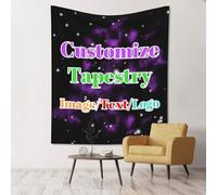 Personnalisé Personnaliser Photo Tapisserie Tenture Murale pour Salon Chambre Dortoir décor, Ajoutez une image, du texte, Un logo ou un Design Artistique et Concevoir Votre Propre Idée 152x130cm