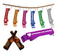 Personnalisé Porte-Clés Décapsuleur avec Gravure Texte Nom Logo Bouteille de Bière Décapsuleur pour Fête Festivals Rassemblements Cadeaux de Mariage (100)