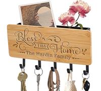 personnalisé Range clé Mural Porte-courrier avec 5 Crochets Porte clé avec Surface de Rangement pour mémos Lettres Prospectus pour Entrées Cuisine et Couloir