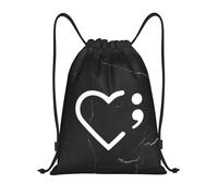 Personnalisé Sac de Voyage Cœur et Point-Virgule Sensibilisation à la prévention du Suicide Sac pour école Sac à Motifs 36x42cm pour Sport en Plein air,crèche,Natation
