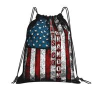 Personnalisé Sac pour Enfants Drapeau américain Let's Go Brandon Sac Multifonctionnel Sac à Dos léger 36x42cm pour Plage,Sport,Activités Quotidiennes