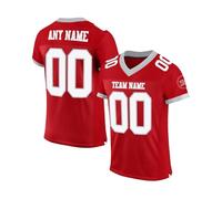 Personnalisé Sport Maillot de Football Américain Personnalisable avec Logo Nom et Numéro de l'équipe pour Hommes Femmes Jeunes Préscolaires T-Shirts Manches Courtes à Séchage Rapide