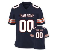 Personnalisé Sport Maillot de Football Américain Personnalisable avec Logo Prénom Homme Femme Enfant T-Shirts Manches Courtes à Séchage Rapide, S-7XL