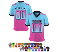 Personnalisé Sport Maillot de Football Américain Personnalisable avec Logo Prénom Homme Femme Enfant T-Shirts Manches Courtes à Séchage Rapide, S-7XL