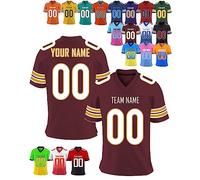 Personnalisé Sport Maillot de Football Américain Personnalisable avec Logo Prénom Homme Femme Enfant T-Shirts Manches Courtes à Séchage Rapide, S-7XL