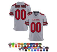 Personnalisé Sport Maillot de Football Américain Personnalisable avec Logo Prénom Homme Femme Enfant T-Shirts Manches Courtes à Séchage Rapide, S-7XL