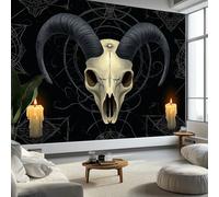 Personnalisé Surréalisme Papier Peint Mural Crâne Chèvre Gothique, Geant Intissé Poster Photo 200 x 140 cm pour Salon Chambre Fond Tv Murale Décoration Papier Peint Panoramique