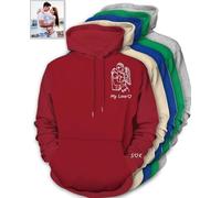 Personnalisé Sweat à Capuche avec Photo Logo Prénom Personnalisable pour Homme Femme Couple, Cadeau Personnalisé Saint Valentin Anniversaire Noël, S~5XL