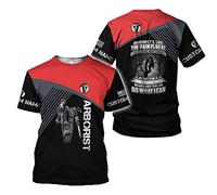 Personnalisé T-Shirt Homme Arboriste Bûcherons Grimpeur D'Arbres Enregistreur Manches Courtes Confortable T-Shirts pour Hommes Slim Fit Tee Shirt Sport L