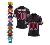 Personnalisé T-Shirt Sport Maillot de Football Américain Personnalisable avec Logo Prénom Homme Femme Enfant T-Shirts Manches Courtes à Séchage Rapide, S-7XL