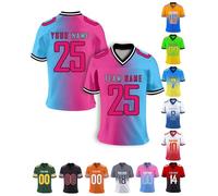 Personnalisé T-Shirt Sport Maillot de Football Américain Personnalisable avec Logo Prénom Homme Femme Enfant T-Shirts Manches Courtes à Séchage Rapide, S-7XL
