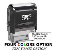Personnalisé Tampon,Timbre en caoutchouc d'individu- Timbre personnalisé d'encrage,timbre d'adresse de retour avec jusqu'à 3 lignes d'information faite sur commande