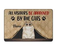 Personnalisé, Tous Les Visiteurs Doivent Être Approuvés par The Cats Tapis De Porte Confortable Tapis De Bain Anti-Poussière Paillasson De Bienvenue pour Bain D'Entrée Intérieur 40X60Cm