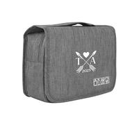 Personnalisé Trousse de Toilette Voyage pour Homme et Femmes Trousse de Toilette de Voyage avec Logo et Nom pour Le Voyage d'affaires, Les Vacances et la Nuit (Gris)