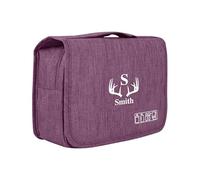 Personnalisé Trousse de Toilette Voyage pour Homme et Femmes Trousse de Toilette de Voyage avec Logo et Nom pour Le Voyage d'affaires, Les Vacances et la Nuit (Pourpre)