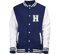 PERSONNALISE Veste DE Baseball avec Votre Initial et prenom Taille L en Marine & Blanc