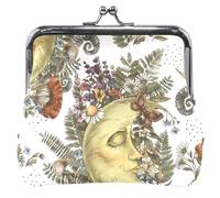 Personnalisé Vintage Moon Cream Femmes Beau Portefeuille Cuir Boucle Kiss Lock Carte Changement Portefeuille Portefeuille, Vintage Moon Cream 1, Classique, Vintage Moon Cream 1, Classique, Vintage