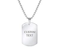 Personnalisé X-Large Simple Basic Cool Identification Des Hommes Military Army Collier Pendentif Daque D'Identification Pour Hommes Ados Argent Poli Chaîne Boules 24 Pouces Gravure Personnalisée