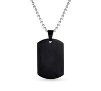 Personnalisé X-Large Uni Simple Basic Cool Hommes Identification Militaire Armée Dog Tag Pendentif Collier Pour Hommes Adolescents Poli Noir Or Argent Ton Acier Inoxydable 24 Pouces Chaîne Boule