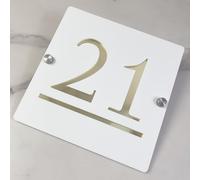 Personnalised Acrylic House Number Sign - Custom 3D Floating Address Plaque for Outdoor Wall, Gate, Door or Mailbox - Waterproof Modern Home Number Plate