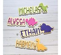 Personnalised Dinosaur Name Sign - Custom Wooden Door Sign for Kids - Nursery Wall Decor for Boys Girl - Dinosaur Letters Nameplate for Bedroom, Playroom, or Kindergarten