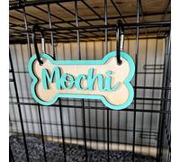 Personnalised Wooden Dog Bone Name Tag - Plaque personnalisée pour chien, Kennel, Crate ou Room - Rustic Dog Sign for Pet Lovers - Custom Dog Room Décor (Style 2)