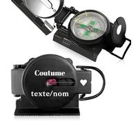 Personnalisée Boussole d'extérieur Portable avec Gravure de Texte Compas de Randonnée Étanche pour Voyage pour Le Camping La Randonnée la Chasse et Les Activités de Plein air (Boussole 2)