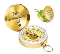 Personnalisée Boussole d'extérieur Portable avec Gravure de Texte Compas de Randonnée Étanche pour Voyage pour Le Camping La Randonnée la Chasse et Les Activités de Plein air (Boussole 1)