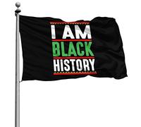 Personnalisée Bruant Personnalisé Drapeau De Jardin Je Suis L'Histoire Des Noirs 90X150Cm Drapeaux Pour Restaurant Anniversaire Extérieur