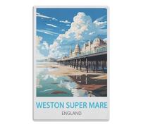 personnalisée de signe de piscine de famille,décor de mur en métal de bar d’oasis de piscine et décor de mur en métal de gril,décor de patioWeston-super-Mare Angleterre30x40cm (12x16 pouces) A1232