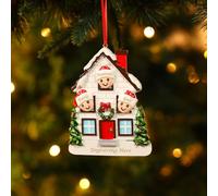 Personnalisée Decoration Sapin de Noël Pendentifs en Bois Noms des Membres de la Famille Ornement Décorations Souvenirs pour Arbre Noël (résineux, Famille de 3)