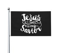Personnalisée Drapeau De Pirate Jésus Est Mon Sauveur Drapeaux Double Couture Bunting Pour Célébration Anniversaire Balcon 90X150Cm