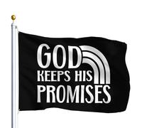 Personnalisée Drapeau De Vacances Dieu Tient Ses Promesses. Drapeaux Double Couture Bannière Extérieure Pour Manif Intérieur Jardin 90X150Cm