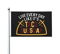 Personnalisée Drapeau Vivez Chaque Jour Comme Si C'Était Mardi Tacos Drapeaux Avec Œillets Bunting Pour Manif Balcon Événements 90X150Cm