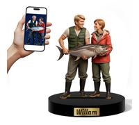 Personnalisée Effet 2D Style Cartoon Décoration Cadeaux Personnalisé Pêcheur Personnage Acrylique Décoration de Bureau Photo Sur Mesure Bureau Travail Anniversaire Collection Célébration Cadeaux