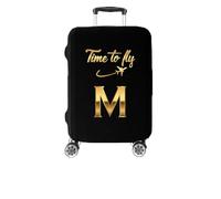 Personnalisée housse pour valise de voyage 23-26 pouces, DELUXE, housse de protection pour valise de cabine, élastique, lavable, protège-valise, anti-rayures, taille moyenne M, A-Z Time to Fly [083]