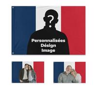 Personnalisées Drapeau France Personnalisé votre propre photo - Style Classique Style Vintage - Idéal pour décorer des comédies musicales, des clubs, des chambres et des fêtes