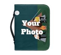 Personnaliser Couverture pour Bible, Étui de protection de la Bible, Sac à Main avec Fermeture Éclair et Poignée, Ajoutez vos propres photos et textes, Étui Imperméable, pour amis, prière à l'église