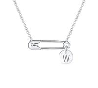 Personnaliser L'Initiale De La Lettre Symbole De Soutien Pour Les Personnes Déplacées Solidarité Collier Avec Épingle Nourrice En Forme De Cercle Rond Pour Femmes Ados En Argent Sterling 925 Gravé