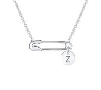 Personnaliser L'Initiale De La Lettre Symbole De Soutien Pour Les Personnes Déplacées Solidarité Collier Avec Épingle Nourrice En Forme De Cercle Rond Pour Femmes Ados En Argent Sterling 925 Gravé