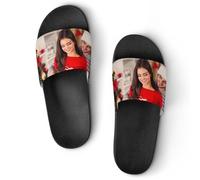 Personnaliser Pantoufles, pantoufles de bain, Chaussons Chaussures de Maison Piscine Plage Intérieur Slides, Ajoutez vos photos et texte, Antidérapant, Plage Piscine Chausson Intérieur Extérieur